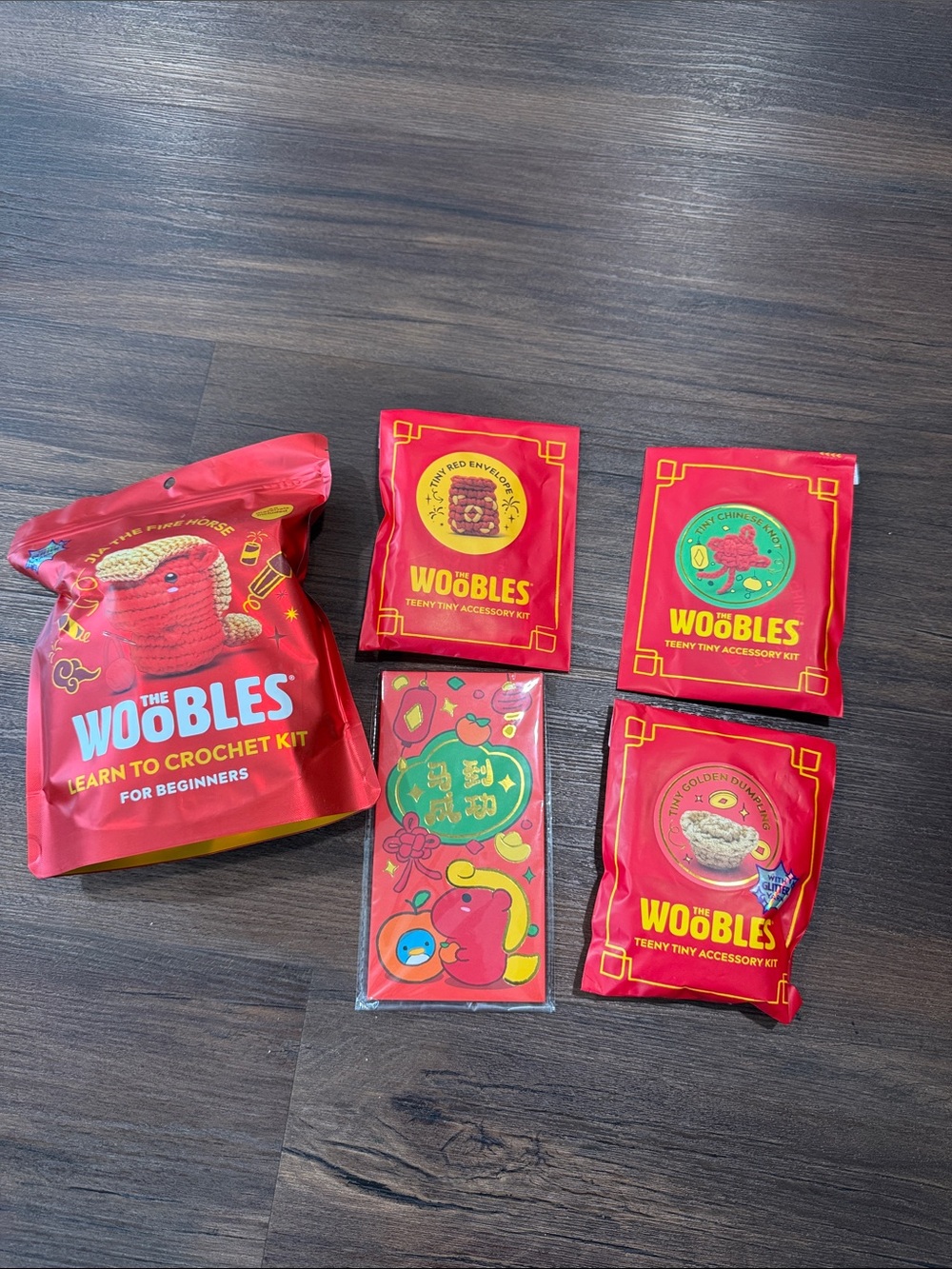 Woobles Jia Firehorse Complete New Years Bundle With Red Envelopes